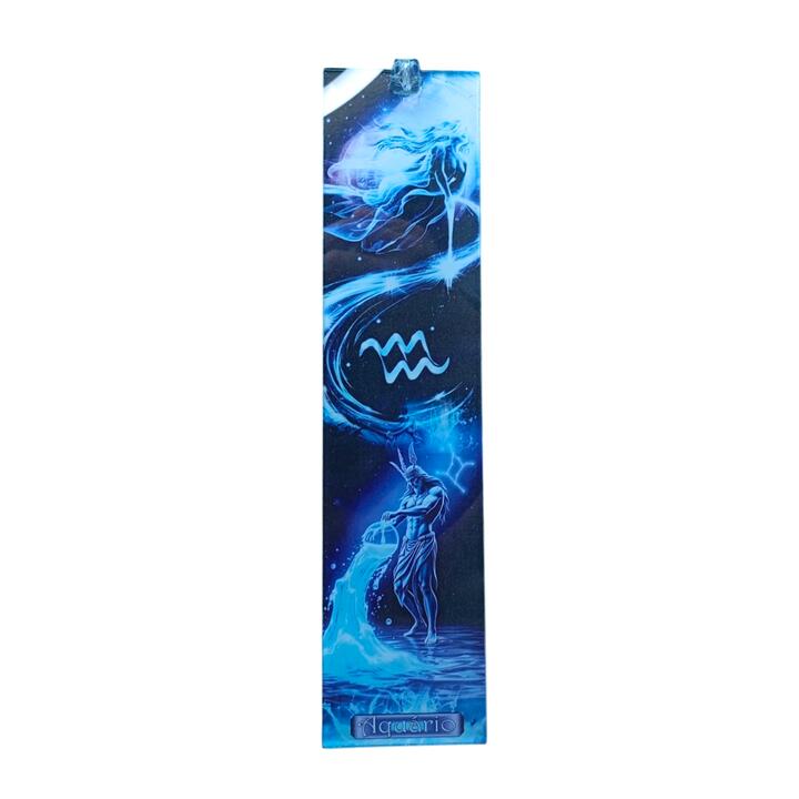 Incensário de Vidro Canaleta Signo de Aquário 25 cm