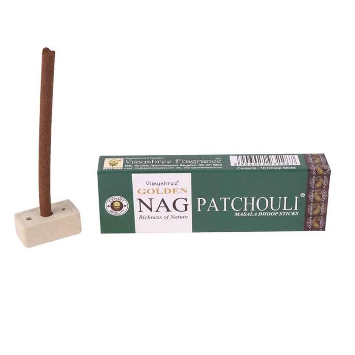 Incenso Dhoop Golden Nag Patchouli – 10 Varetas