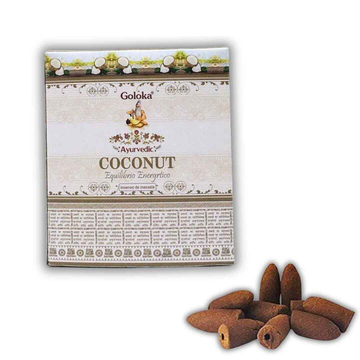 Incenso Cone Cascata Goloka Coco – 10 Cones