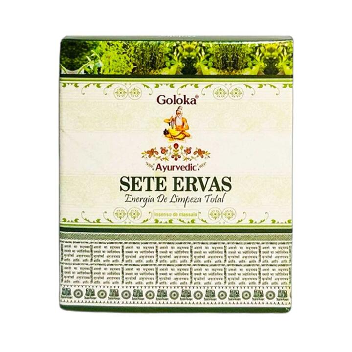Incenso Cone Cascata Goloka Sete Ervas – 10 Cones