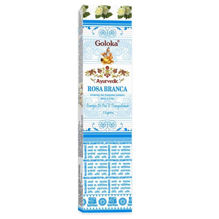 Incenso Goloka Rosa Branca Massala 15g
