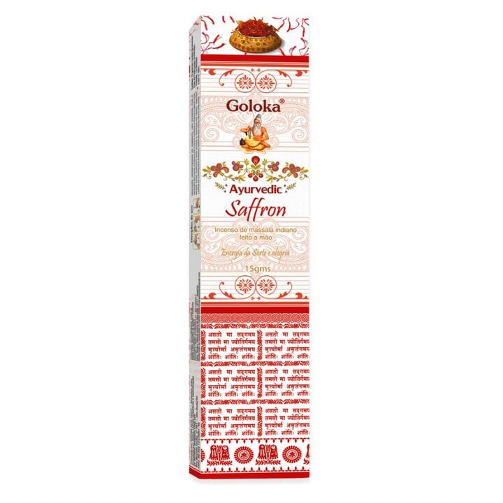 Incenso Goloka Ayurvedic Saffron (Açafrão) 15g