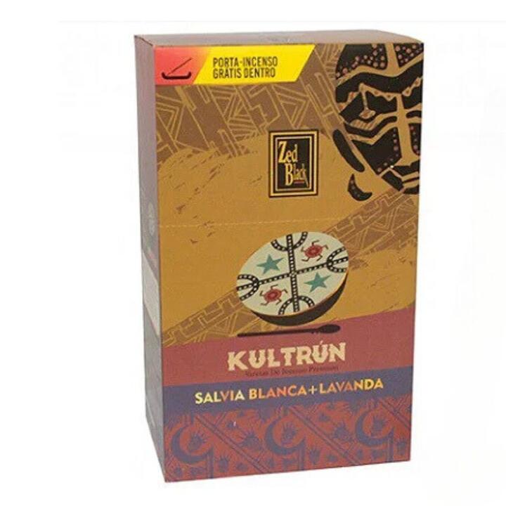 Incenso Kultrun Sálvia Branca e Lavanda