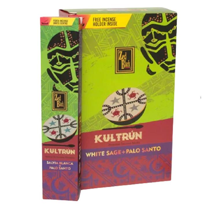 Incenso Kultrun Sálvia Branca e Palo Santo