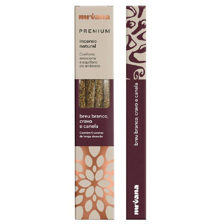 Incenso Nirvana Premium Breu Branco Cravo e Canela